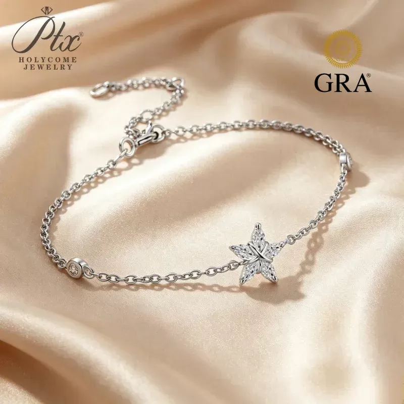 0.5ct Marquise Moissanite Bracelet D Color VVS1 925 Sterling Silver GRA - Image 6