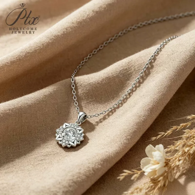 0.5ct Round Moissanite Pendant Necklace D Color VVS1 925 Sterling Silver GRA - Image 2