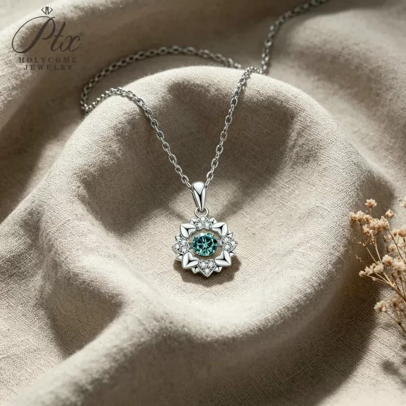0.5ct Round Moissanite Pendant Necklace D Color VVS1 925 Sterling Silver GRA - Image 5