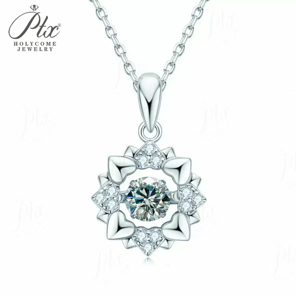 0.5ct Round Moissanite Pendant Necklace D Color VVS1 925 Sterling Silver GRA - Image 8