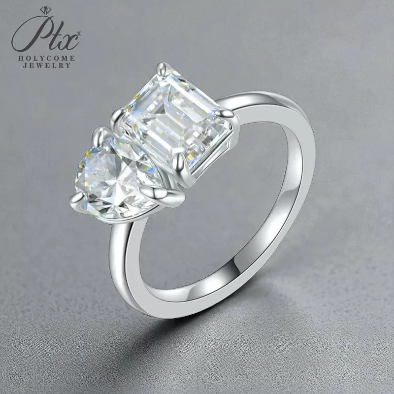 1ct Emerald Moissanite Ring D Color VVS1 925 Sterling Silver GRA - Image 12