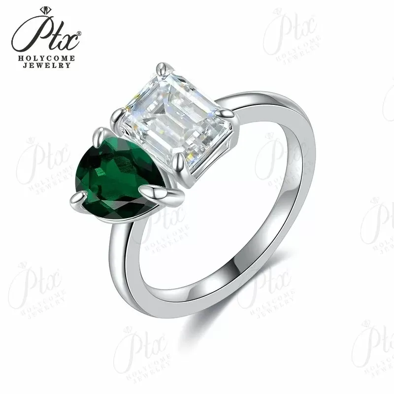 1ct Emerald Moissanite Ring D Color VVS1 925 Sterling Silver GRA - Image 32