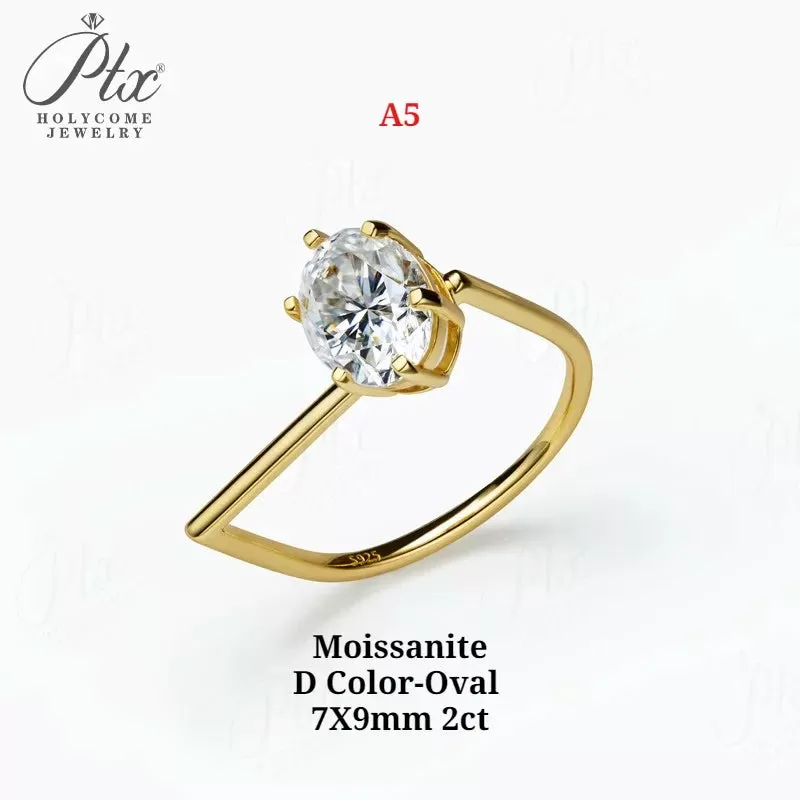 1ct Round Moissanite Ring D Color VVS1 925 Sterling Silver GRA - Image 12