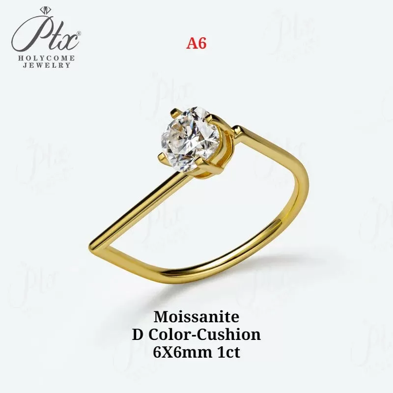 1ct Round Moissanite Ring D Color VVS1 925 Sterling Silver GRA - Image 13