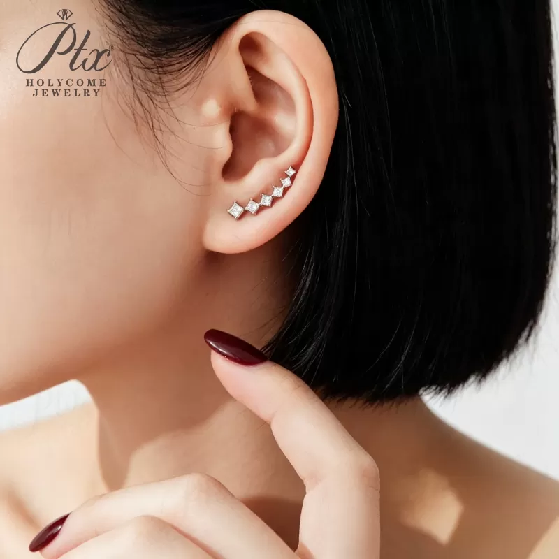 1ct Round Lab Grown Diamond Stud Earrings D Color VVS1 14K Gold Plated GRA - Image 4