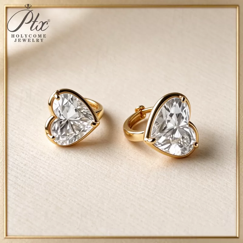 1ct Round Lab Grown Diamond Stud Earrings D Color VVS1 14K Gold Plated GRA