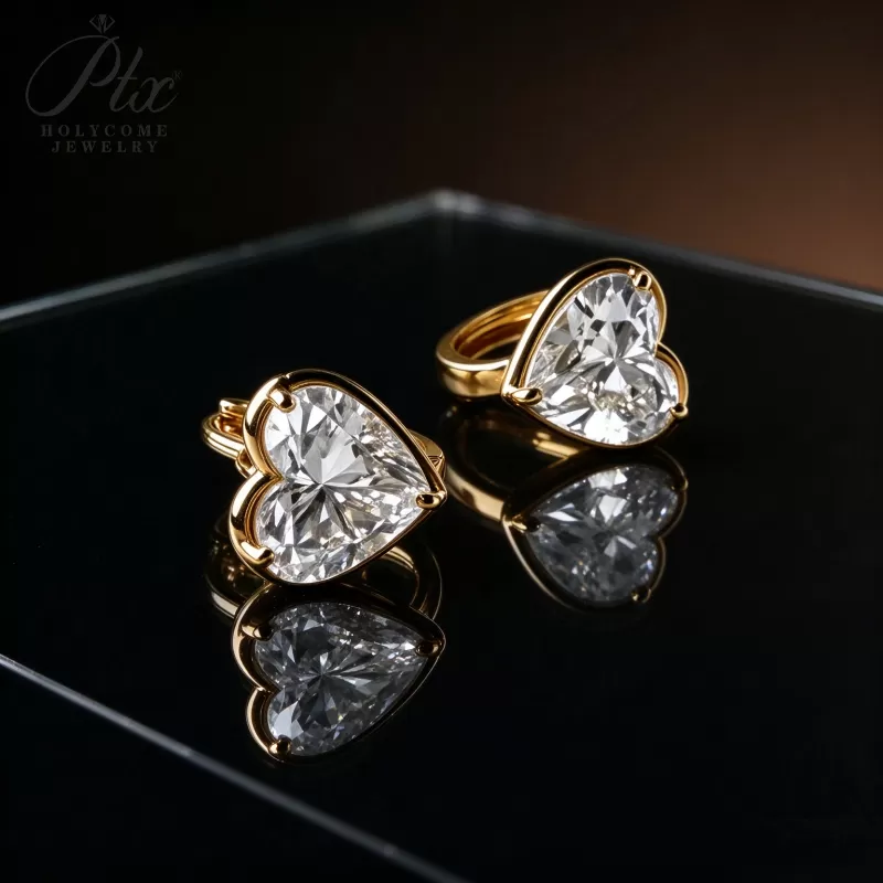 1ct Round Lab Grown Diamond Stud Earrings D Color VVS1 14K Gold Plated GRA - Image 10
