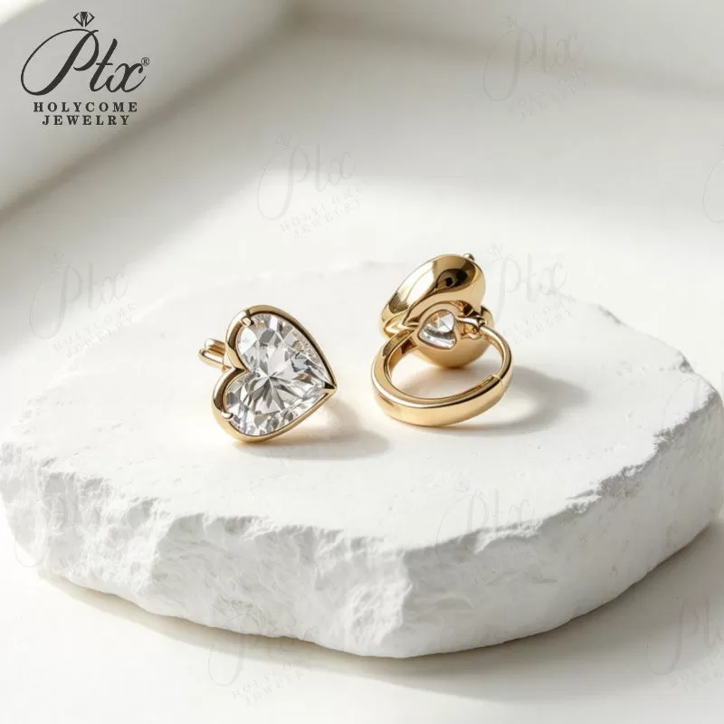 1ct Round Lab Grown Diamond Stud Earrings D Color VVS1 14K Gold Plated GRA - Image 12