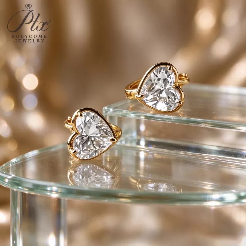 1ct Round Lab Grown Diamond Stud Earrings D Color VVS1 14K Gold Plated GRA - Image 3