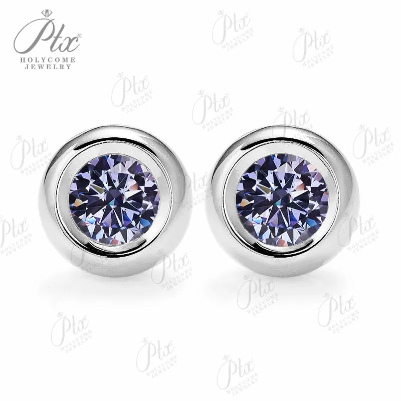 0.5ct Round Moissanite Stud Earrings D Color VVS1 925 Sterling Silver GRA - Image 14