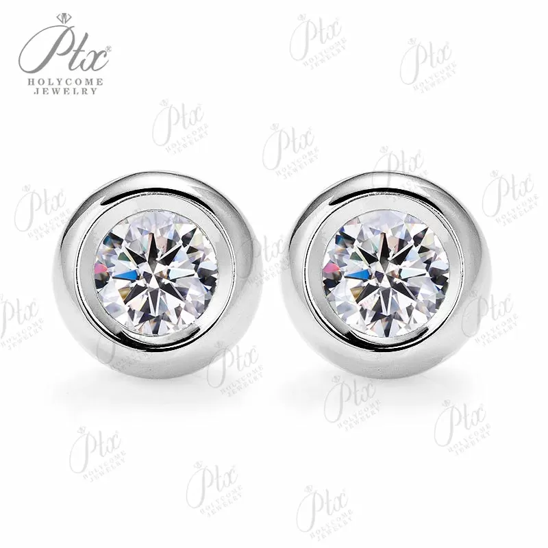 0.5ct Round Moissanite Stud Earrings D Color VVS1 925 Sterling Silver GRA - Image 9