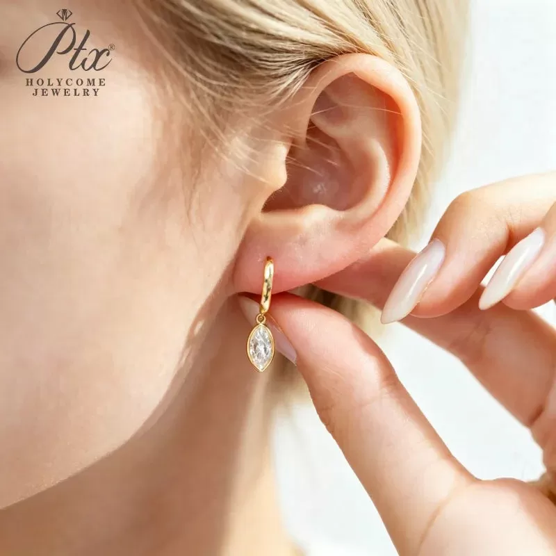1-2ct Marquise Moissanite Stud Earrings D Color VVS1 925 Sterling Silver GRA - Image 6