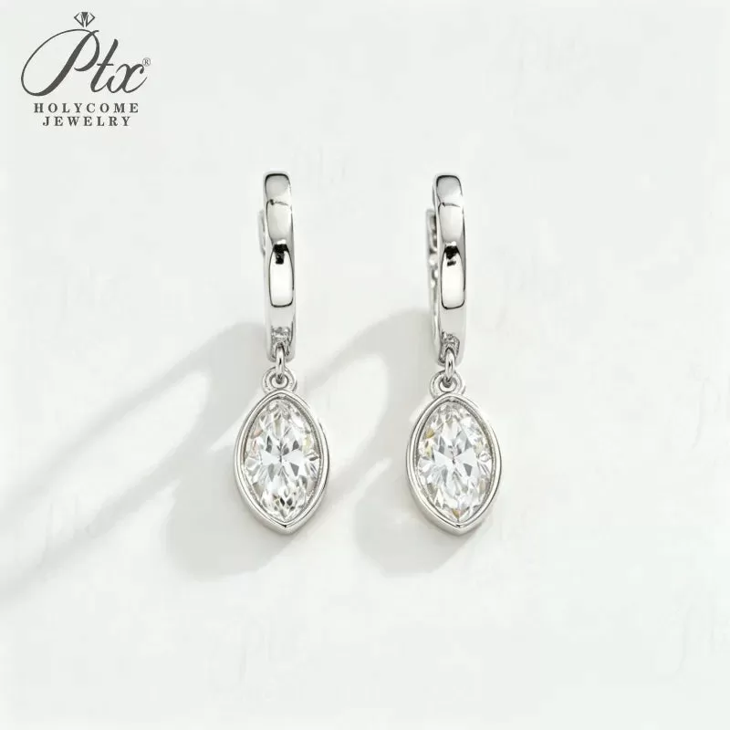 1-2ct Marquise Moissanite Stud Earrings D Color VVS1 925 Sterling Silver GRA - Image 7