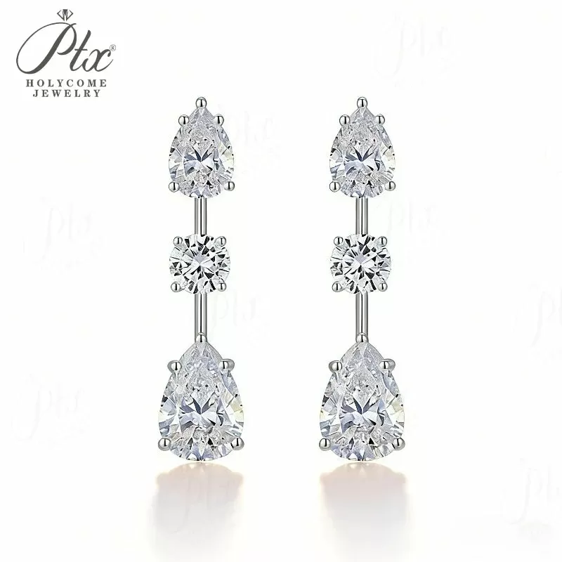 2-8ct Round Moissanite Stud Earrings D Color VVS1 925 Sterling Silver GRA
