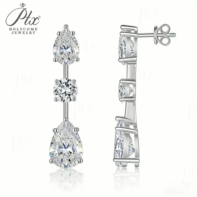 2-8ct Round Moissanite Stud Earrings D Color VVS1 925 Sterling Silver GRA - Image 7