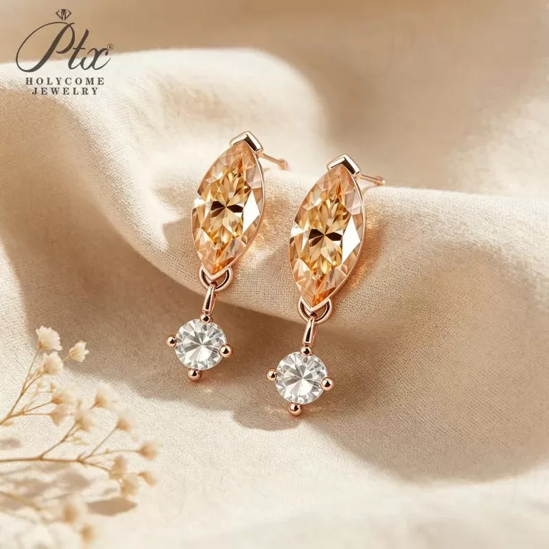 2ct Marquise Moissanite Stud Earrings D Color VVS1 925 Sterling Silver GRA - Image 6