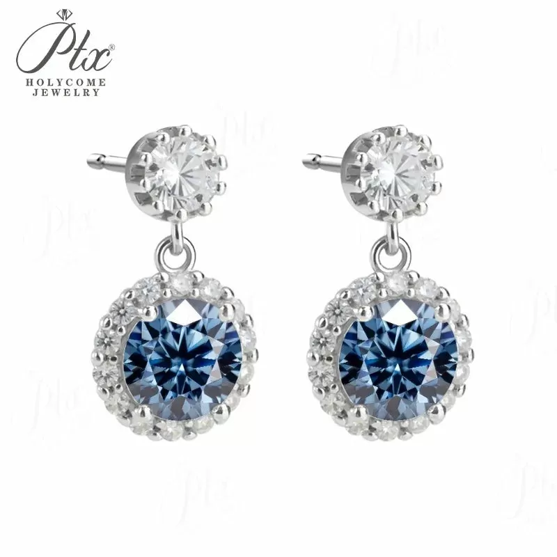 2ct Round Moissanite Stud Earrings D Color VVS1 925 Sterling Silver GRA - Image 10