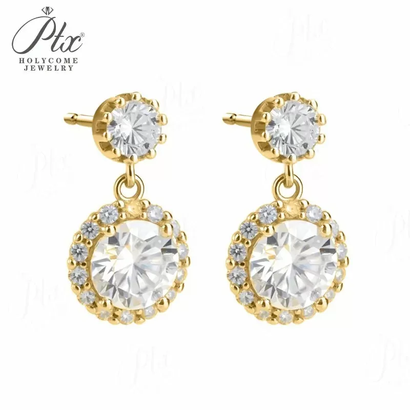 2ct Round Moissanite Stud Earrings D Color VVS1 925 Sterling Silver GRA - Image 7