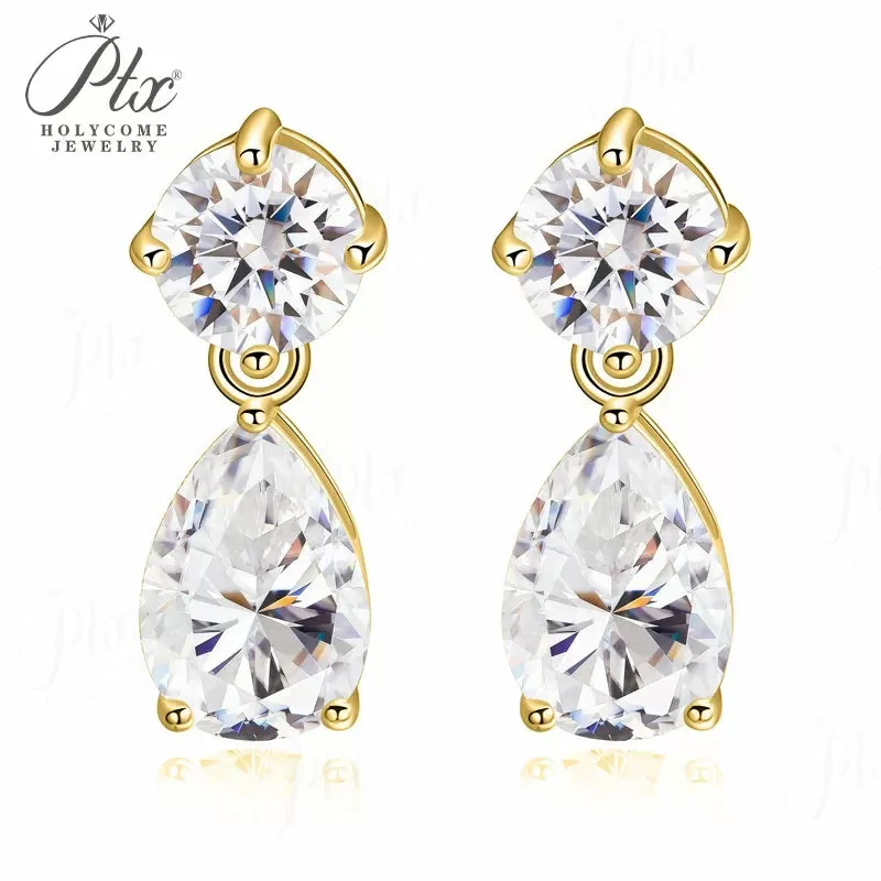 1ct Round Moissanite Stud Earrings D Color VVS1 925 Sterling Silver GRA - Image 2