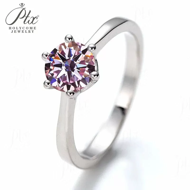 1ct Round Moissanite Ring D Color VVS1 925 Sterling Silver GRA - Image 5