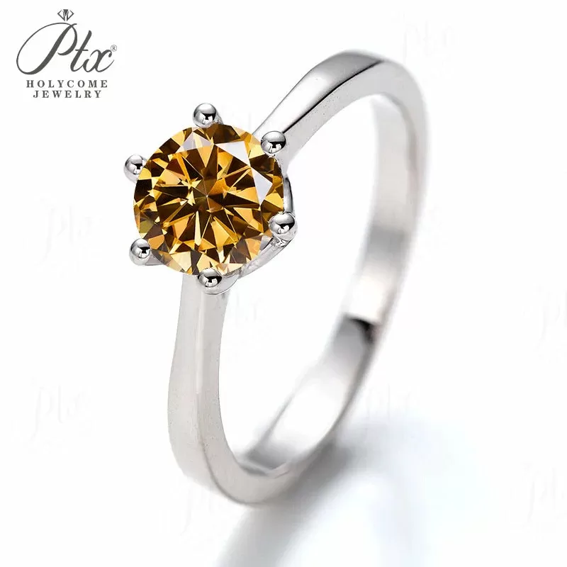 1ct Round Moissanite Ring D Color VVS1 925 Sterling Silver GRA - Image 6