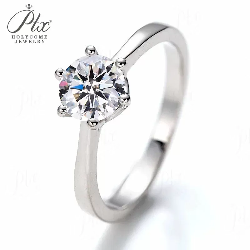 1ct Round Moissanite Ring D Color VVS1 925 Sterling Silver GRA - Image 7