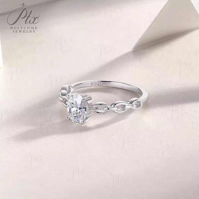 1ct Round Moissanite Ring D Color VVS1 925 Sterling Silver GRA - Image 3