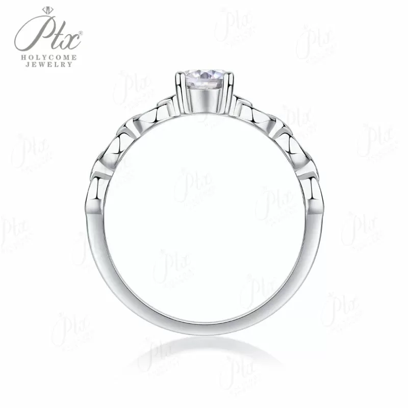 1ct Round Moissanite Ring D Color VVS1 925 Sterling Silver GRA - Image 4