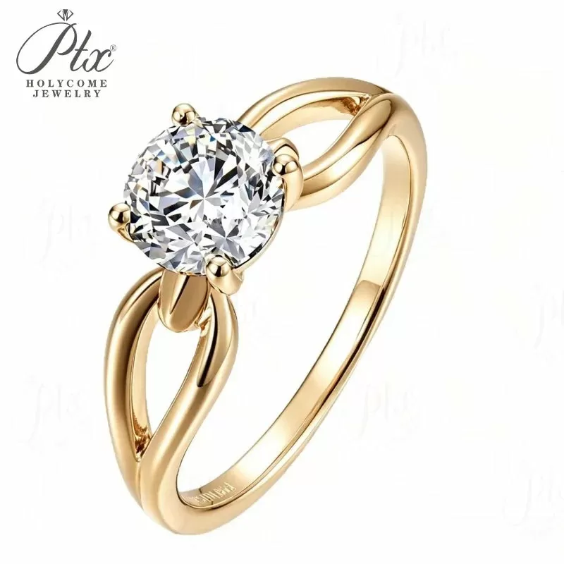 1ct Round Moissanite Ring D Color VVS1 925 Sterling Silver GRA - Image 2