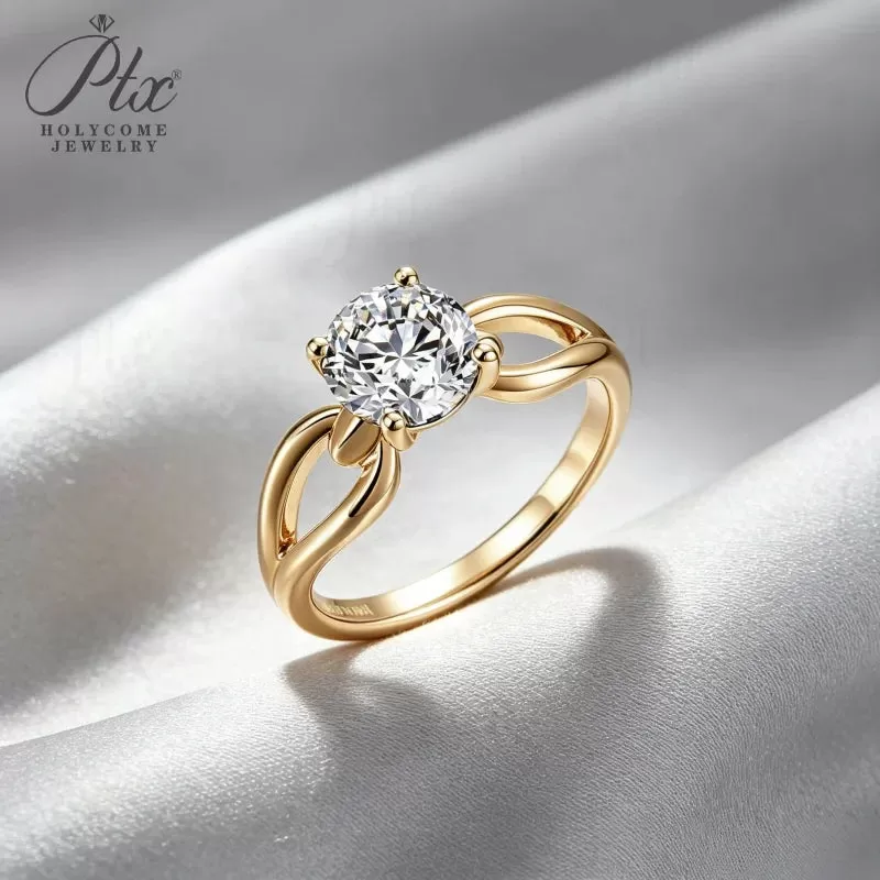 1ct Round Moissanite Ring D Color VVS1 925 Sterling Silver GRA - Image 4