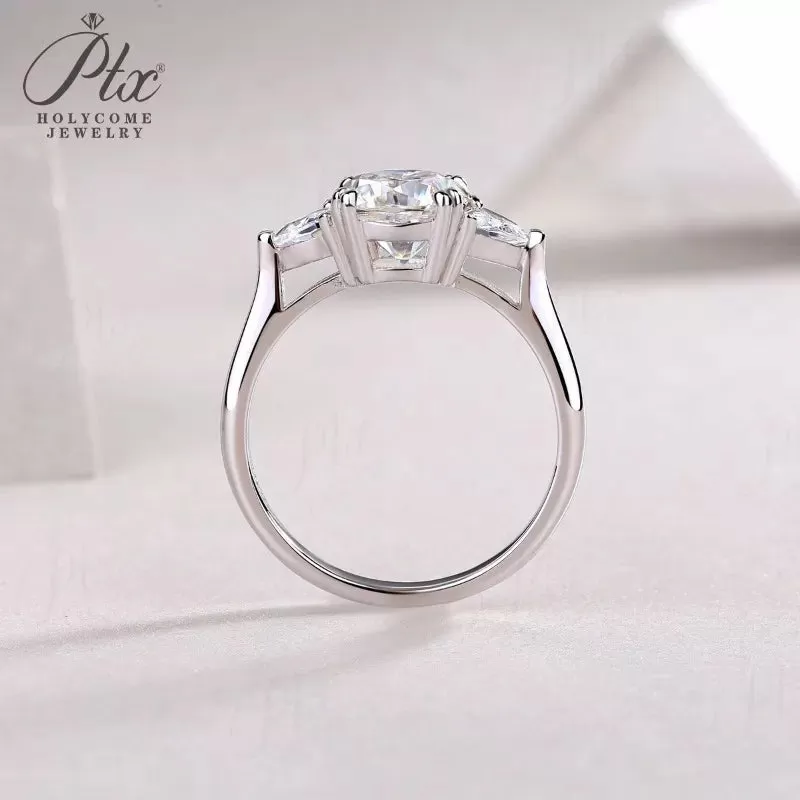 2.6ct Cushion Moissanite Ring D Color VVS1 925 Sterling Silver GRA - Image 3