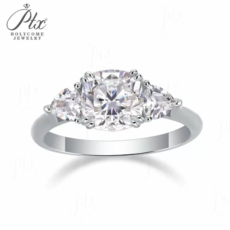 2.6ct Cushion Moissanite Ring D Color VVS1 925 Sterling Silver GRA - Image 7