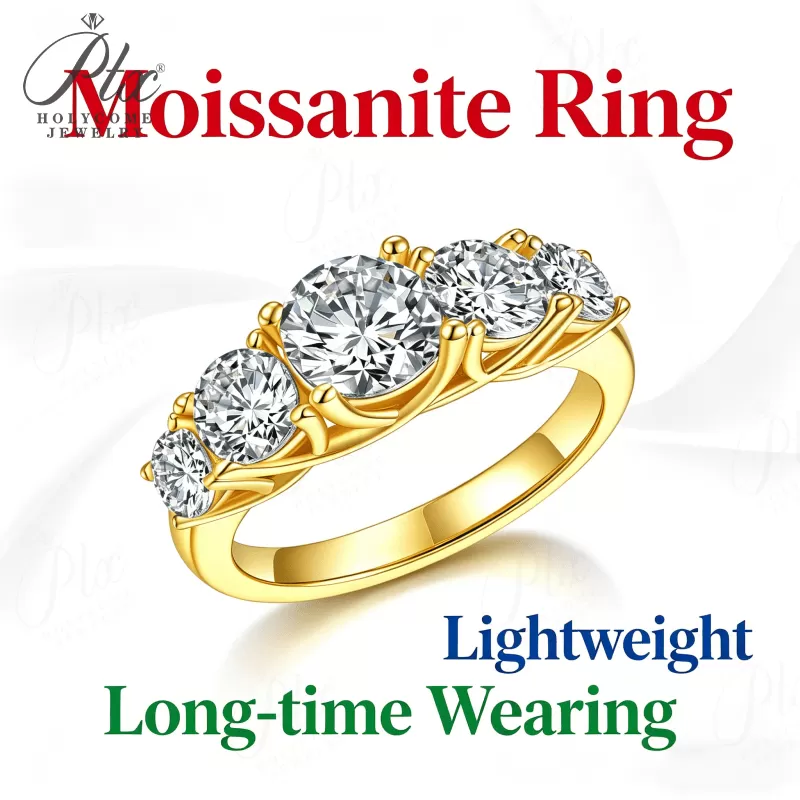 2.6ct Round Moissanite Ring D Color VVS1 925 Sterling Silver GRA