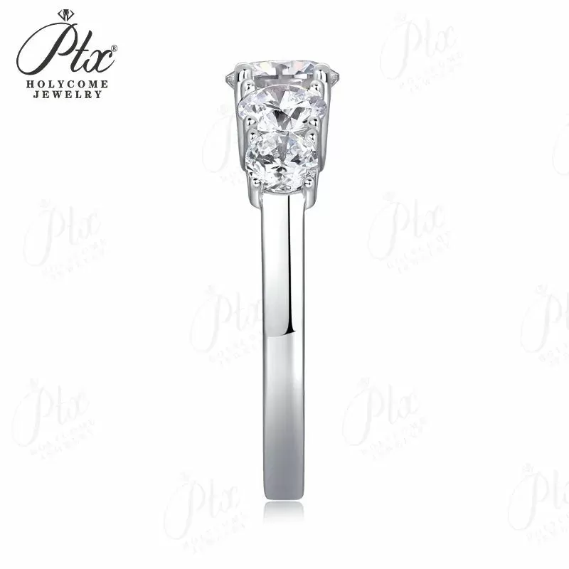 2.6ct Round Moissanite Ring D Color VVS1 925 Sterling Silver GRA - Image 3