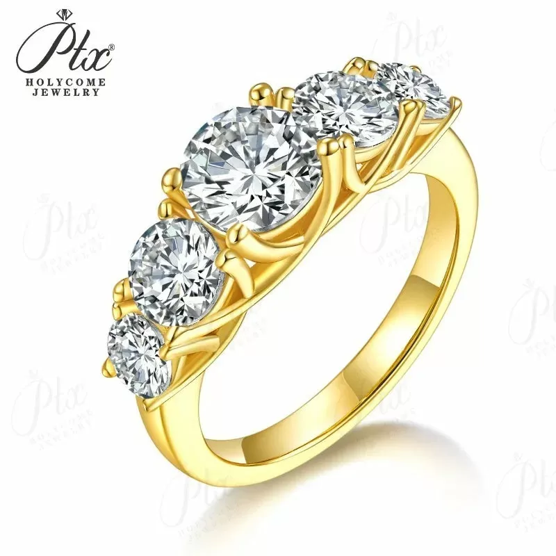 2.6ct Round Moissanite Ring D Color VVS1 925 Sterling Silver GRA - Image 5