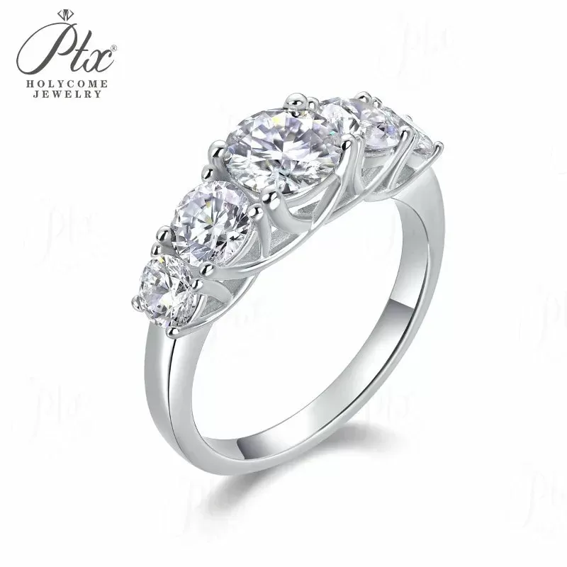 2.6ct Round Moissanite Ring D Color VVS1 925 Sterling Silver GRA - Image 7