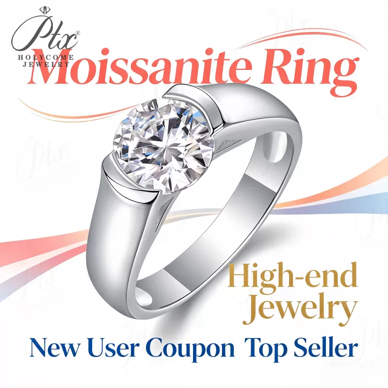 2ct Round Moissanite Ring D Color VVS1 925 Sterling Silver GRA