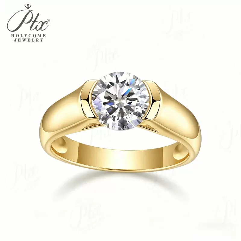 2ct Round Moissanite Ring D Color VVS1 925 Sterling Silver GRA - Image 3