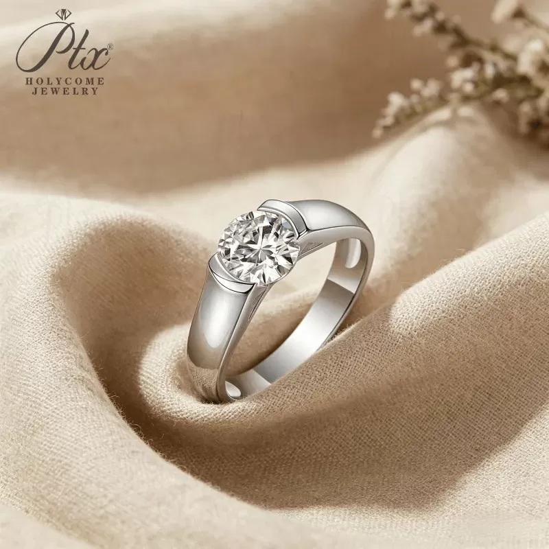 2ct Round Moissanite Ring D Color VVS1 925 Sterling Silver GRA - Image 4