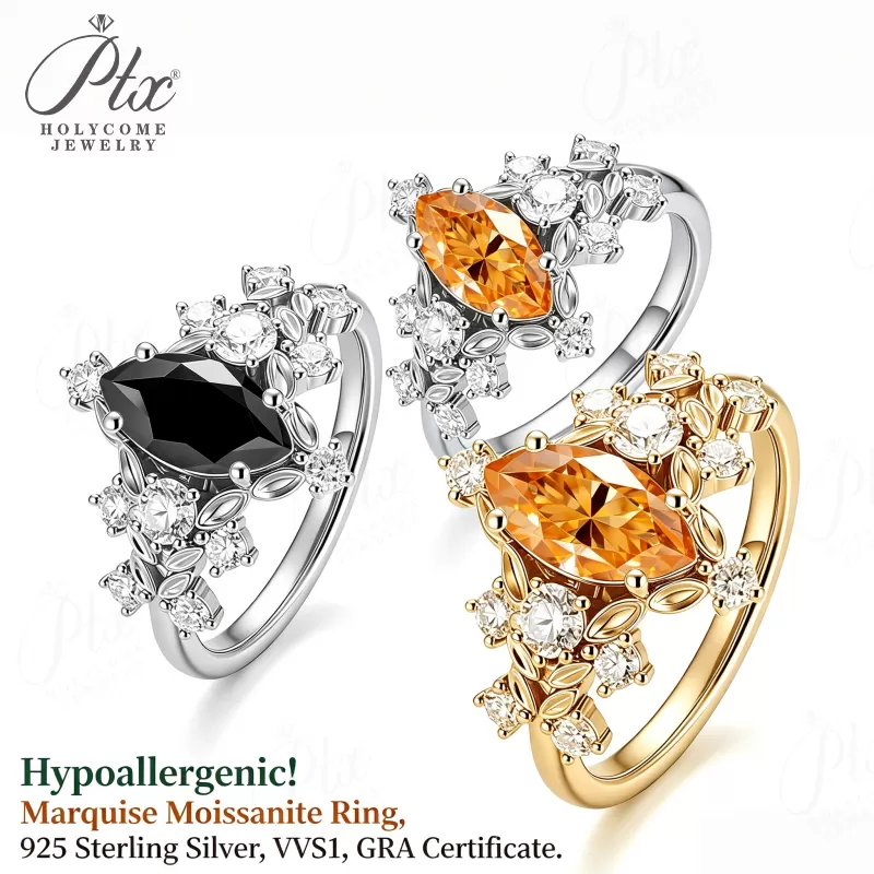 1ct Round Moissanite Ring D Color VVS1 925 Sterling Silver GRA