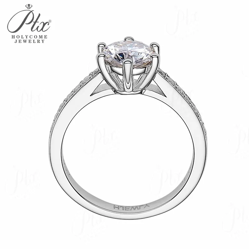 1ct Round Moissanite Ring D Color VVS1 925 Sterling Silver GRA - Image 11