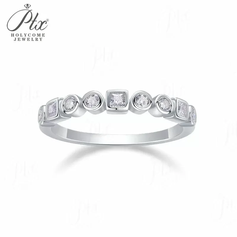 1ct Round Moissanite Ring D Color VVS1 925 Sterling Silver GRA