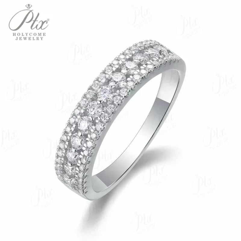 1ct Round Moissanite Ring D Color VVS1 925 Sterling Silver GRA