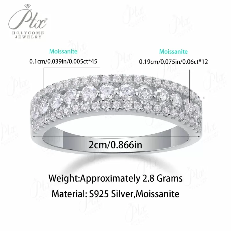 1ct Round Moissanite Ring D Color VVS1 925 Sterling Silver GRA - Image 3