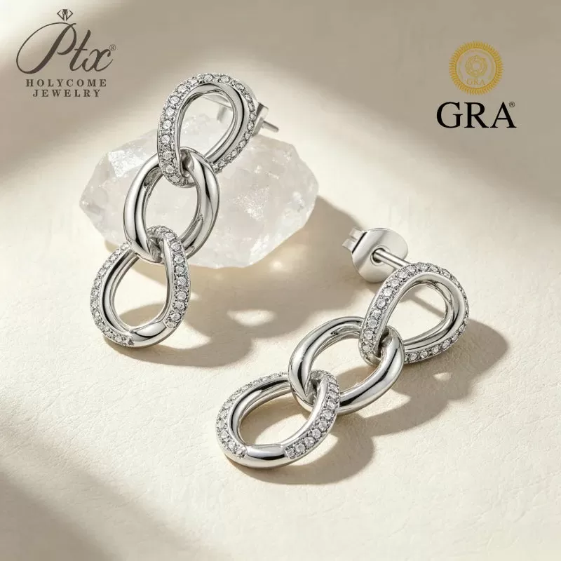 1ct Round Moissanite Stud Earrings D Color VVS1 925 Sterling Silver GRA - Image 8