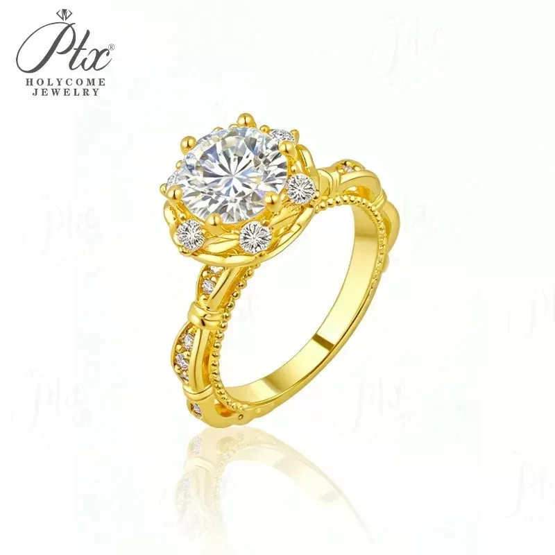 1ct Round Moissanite Ring D Color VVS1 925 Sterling Silver GRA - Image 4