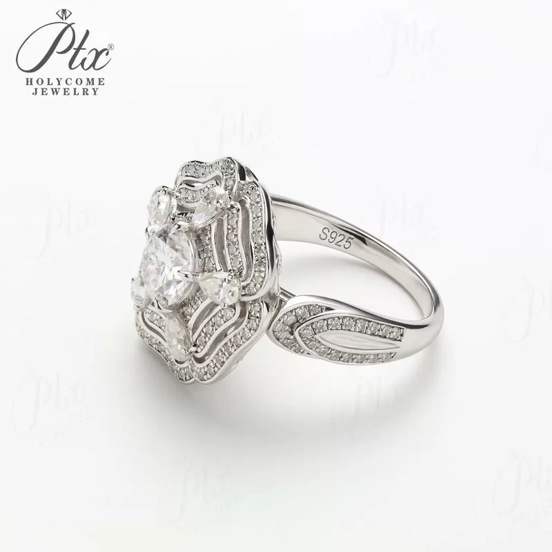 1ct Round Moissanite Ring D Color VVS1 925 Sterling Silver GRA - Image 8