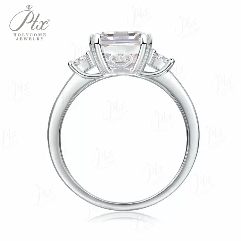 1ct Emerald Moissanite Ring D Color VVS1 925 Sterling Silver GRA - Image 5