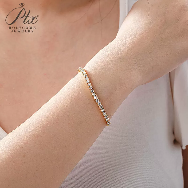 1ct Round Moissanite Bracelet D Color VVS1 925 Sterling Silver GRA - Image 6
