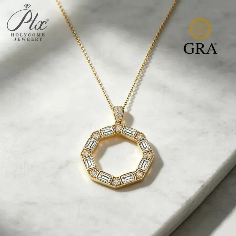 1ct Round Moissanite Pendant Necklace D Color VVS1 925 Sterling Silver GRA